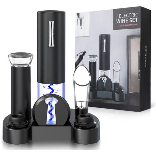 Hamiltion-Tire Bouchon Electrique-Électrique Ouvre Bouteille Automatique Avec Base De Charge, Coupe-Capsule, Aérateur De Vin, Bouchon À Vin Vide D'Air, Excellent Cadeau Pour Les Amateurs De Vin