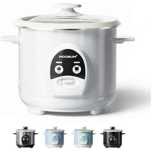 Hamiltion-Cuiseur À Riz Avec Cuiseur Vapeur One Touch Et Nourriture, 0,6 L À 3 Tasses, Pour 1 À 2 Personnes, Cuisson Rapide Sans Combustion, Revêtement Anti-Adhésif Amovible, Garde Au Chaud 24 H, Bla