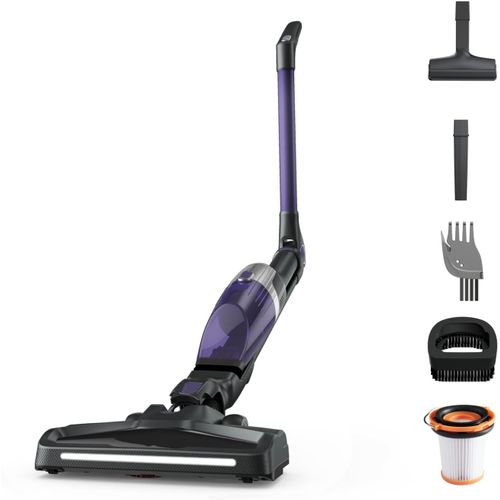 Hamiltion-Aspirateur Balai Sans Fil 2-En-1, Ultra-Compact, Tube Flex Bidirectionnel, Multi-Surface, Batterie Longue Durée, X-Trem Compact, Noir/Violet Rh1238Wo