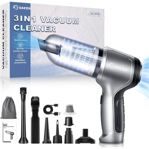 Hamiltion-Mini-Aspirateur À Main Pour Voiture Sans Fil, 3 En 1 Air Comprimé Multifonctions Brushless Motor 12kpa High Power Avec Usb-C, Petit Aspirateur De Voiture