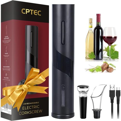 Hamiltion-Tire Bouchon Electrique Rechargeable, Ouvre Bouteille Automatique, Coupe-Capsule, Chargeur Usb, Verseur Aérateur, Bouchon À Vide, Coffret Cadeau Homme