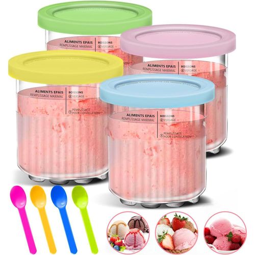Hamiltion-Bacs À Crème Glacée Pour Ninja Creami Deluxe Sorbetière Machine, Creami Lot De 4 Récipients À Glace Avec Couvercle Pour Sorbetière Ninja Passent Au Lave-Vaisselle Pour Nc501Eu Nc501 Nc500