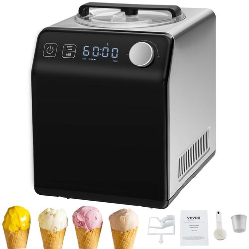 Hamiltion-Sorbetière Automatique Turbine À Glace Professionnelle 2 L 180 W Machine À Glace Électrique Écran Lcd Préparation Rapide Sans Pré-Congélation Pour Faire Sorbet Yaourt Crème Glacée Gelato No