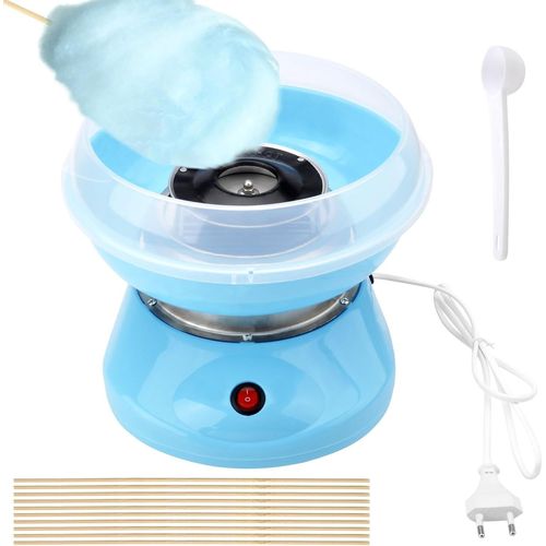 Hamiltion-Machine À Barbe À Papa Pour Enfants-Machine À Barbe À Papa-Avec 10 Bâtonnets Et 1 Cuillère Doseuse-Bleu-Pour La Maison, Les Anniversaires D'Enfants, Les Fêtes