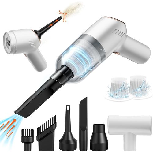 Hamiltion-3 In 1 Aspirateur Voiture, 9000 Pa Portable Mini Aspirateur Voiture Puissant Sans Fil, Multifonctionnel Aspirateur À Main Avec Chargeur Type-C&2 Filtres,Pour Pc Maison Voiture Bureau Canapé