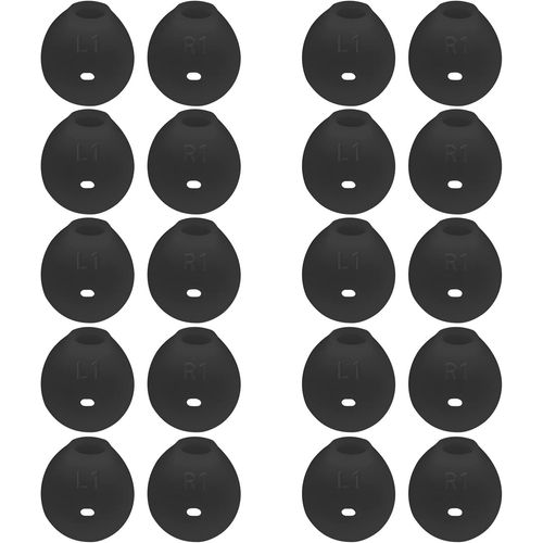 20pcs Bouchons d'oreille Remplacement pour Écouteurs Compatible avec Samsung Galaxy S6/ S6 Edge/ S7/ S7 Edge Écouteurs en Silicone, Noir