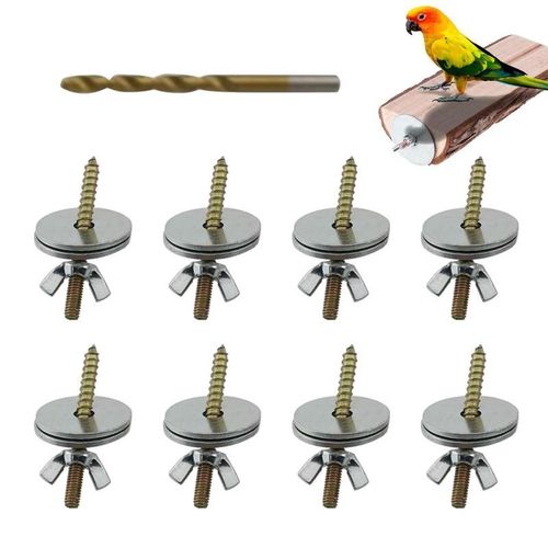 Kit D'accessoires Pour Perchoir D'oiseau, Vis En Fibre À Double Tête, Carte 105, Boîte D'élevage M6m5, 8 Pièces