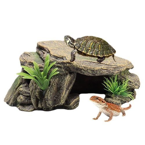 Grande Plate-Forme De Repos Pour Tortues, Abri Sûr Vif Pour Aquarium De Tortues, Terrarium Pour Reptiles, Cachette Kiev Itat, Diversification