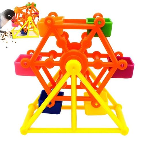 Mangeoire à oiseaux moulin à vent, jouets de recherche d'oiseaux pour conures, petits perroquets, mangeoire à vers, rotation de perroquet, coloré