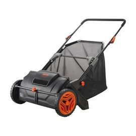 Balayeuse à Gazon 99 L Sac de Collecte Rotative Réglable en Hauteur Roues 25 cm