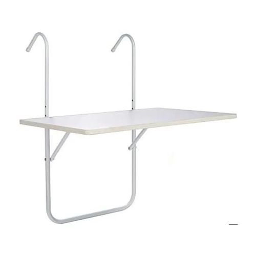 Table De Balcon Pliante - Résistante Aux Intempéries - Blanc