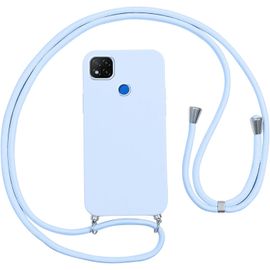 Ytseazn-Coque Pour Xiaomi Redmi 9c/Redmi 9c Nfc Avec Cordon,Etui Silicone Souple Antichoc Housse Avec Collier Bandoulière Chaîne Lanière,Téléphone Étui Case Cover De Protection Pour Redmi 9c,Lila