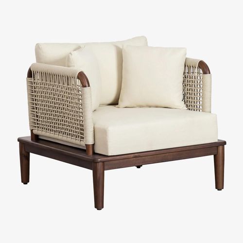 Fauteuil De Jardin En Bois D'acacia Giulia Brun Acacia Foncé