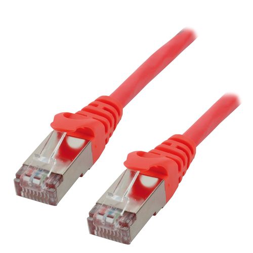 MCL - Cordon de raccordement - RJ-45 (M) pour RJ-45 (M) - 15 m - SFTP - CAT 6a - sans halogène, sans crochet, moulé - rouge