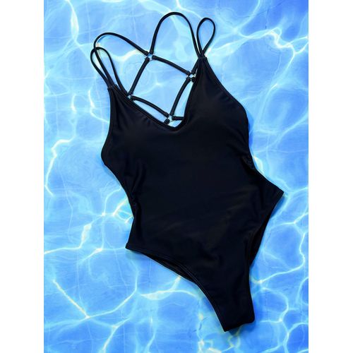 Maillot De Bain Une Pièce Léopard,Col En V,Croisé,Dos Nu,Froissé,Monokini,Échancré,Pour Femmes