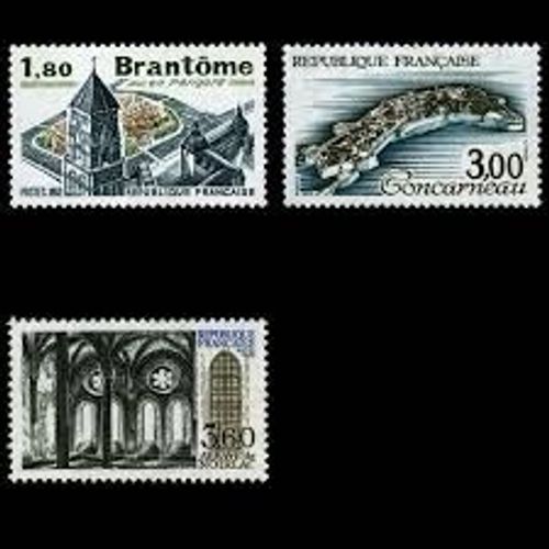 Brantôme, Concarneau, Abbaye De Noirlac Série Complète Année 1983 N° 2253 2254 2255 Yvert Et Tellier Luxe