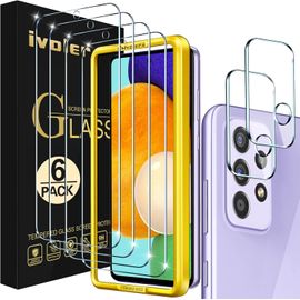 Pack De 4 Verre Trempé Compatible Avec Samsung Galaxy A52 5g / 4g / A52s 5g, Avec [2 Pièces] Caméra Arrière Protecteur Et Kit Installation Offert, Film De Protection D'écran [Anti [Pac5151321]