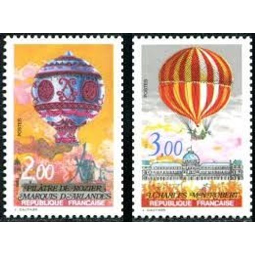 Bicentenaire De L'Air Et De L'Espace : 1ère Ascension De L'Homme Dans L’Atmosphère (Montgolfière Et Ballon) La Paire Année 1983 N° 2261 2262 Yvert Et Tellier Luxe