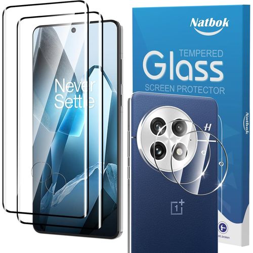 2+2 Pièces 3d Verre Trempé Pour Oneplus 13 5g Avec 2 Caméra Arrière Protecteur,[Sans Bulles][Anti-Rayures] Couverture Complète Hd Transparent Verre Protection D'écran[Pac5158663]