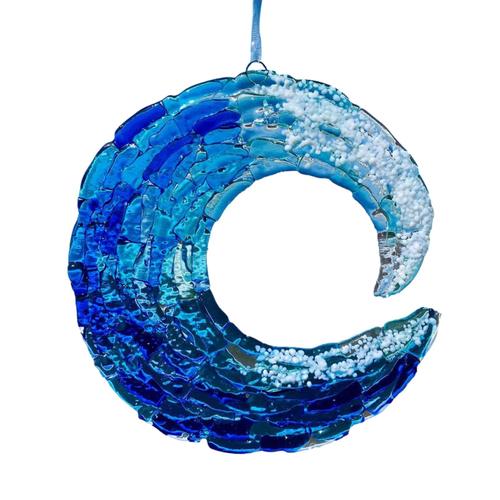 Décoration de Vagues en Verre Acrylique Bleu, Vitrail Haut, Thème Océan, Utilisé pour Chambre à Coucher, Mariage