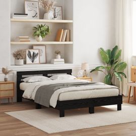 Vidaxl Cadre De Lit Noir Chêne Noir Bois 140 X 190 Cm Durable