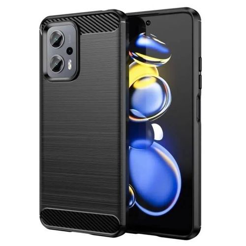 Coque Pour Xiaomi Redmi Note 11t Pro / Poco X4 Gt - Etui Housse Protection Antichoc Carbone Tpu Silicone Noir