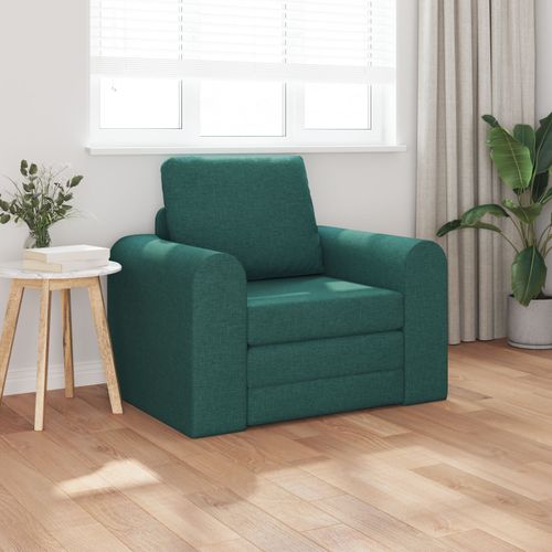 Vidaxl Canapé Lit Au Sol 2-En-1 Vert Foncé 98x71x83 Cm Tissu