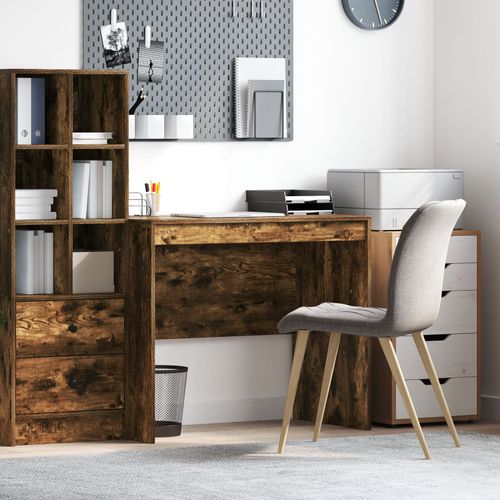 Vidaxl Bureau D'ordinateur Chêne Fumé Bois D'ingénierie 90 X 50 X 76 Cm