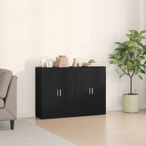 Vidaxl Buffets 2 Pcs Chêne Noir 60x31x84 Cm Bois D'ingénierie