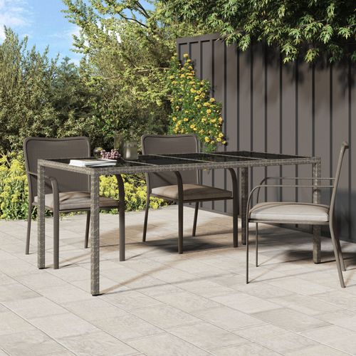 Vidaxl Table À Manger De Jardin Grise 190x90x75 Cm Poly Rattan