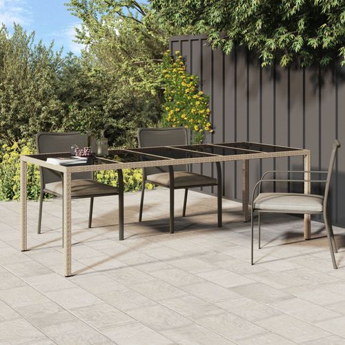 Vidaxl Table À Dîner De Jardin Beige 250x100x75 Cm Poly Rattan