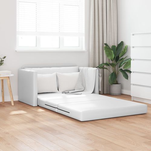 Vidaxl Canapé-Lit Au Sol 2-En-1 Blanc 124x71x78 Cm Cuir Synthétique