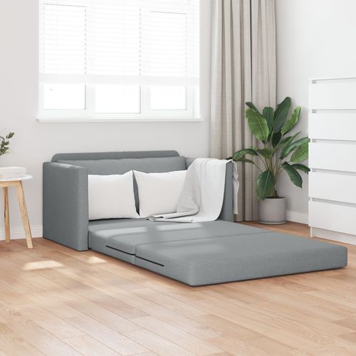Vidaxl Canapé-Lit Au Sol 2-En-1 Gris Clair 124x71x78 Cm En Tissu