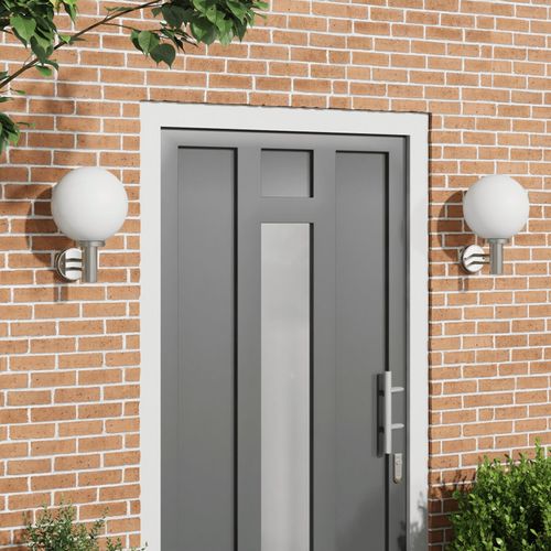 Vidaxl Appliques Murales Extérieures 2 Pcs Argent En Acier Inoxydable Ip44