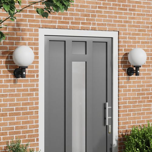 Vidaxl Appliques Murales Avec Capteur 2 Pcs Acier Inoxydable Noir Ip44
