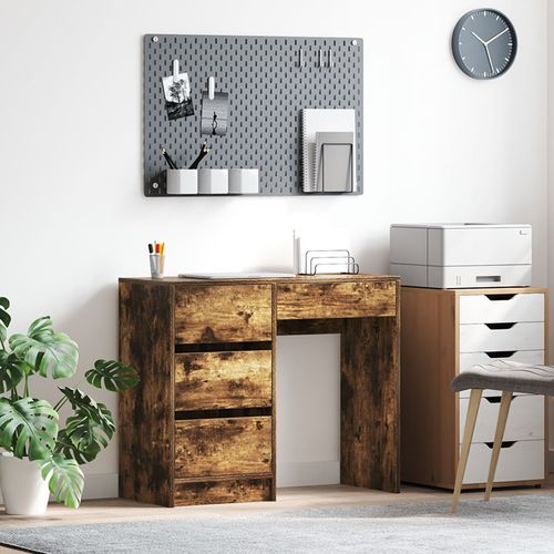 Vidaxl Bureau D'écriture Marron Chêne Fumé Bois D'ingénierie Moyen