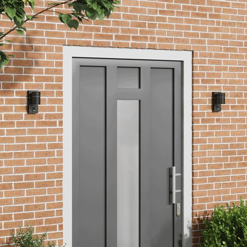 Vidaxl Appliques Murales Extérieures Avec Détecteur 2 Pcs Acier Inoxydable Noir Ip44