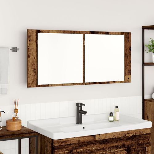 Vidaxl Armoire Miroir Led Bois Ancien 100x12x45 Cm