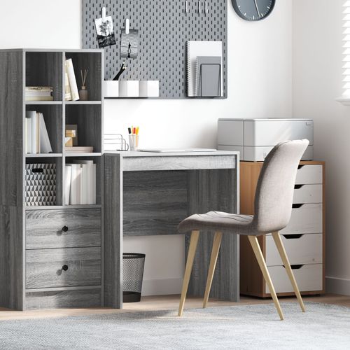 Vidaxl Bureau D'écriture Gris Gris Sonoma Panneau De Particules