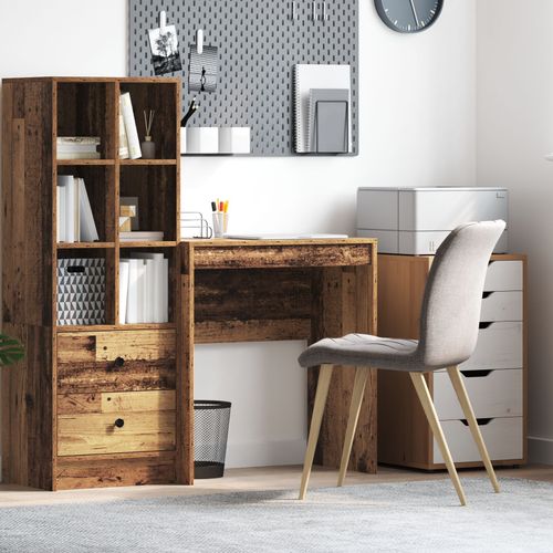 Vidaxl Bureau D'écriture Rustique Bois Vieilli Panneau De Particules Petit