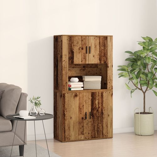 Vidaxl Buffet En Bois Ancien 80x33x150 Cm En Bois Reconstitué