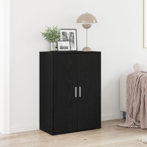 Vidaxl Buffet Chêne Noir 60x31x84 Cm Bois De Placage