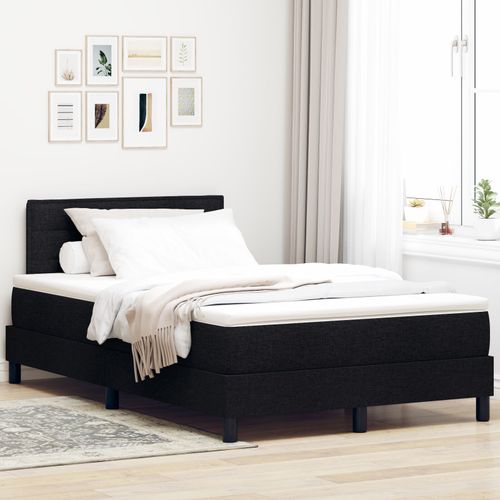 Vidaxl Lit À Ressorts Avec Matelas Noir 120x190 Cm Tissu