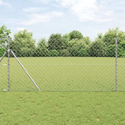 Vidaxl Clôture En Treillis Avec 7 Poteaux 1.2x10 M Acier Galvanisé