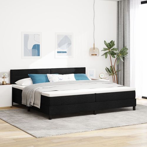 Vidaxl Lit À Ressorts Avec Matelas Noir 200x200 Cm Tissu