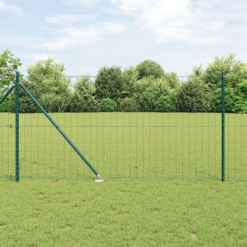 Vidaxl Clôture Euro Avec 7 Poteaux Épinglés 1,2x10 M Acier Galvanisé Vert