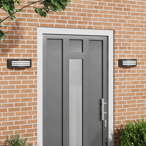 Vidaxl Applique Murale Extérieure 2 Pièces En Acier Inoxydable Noir Ip44
