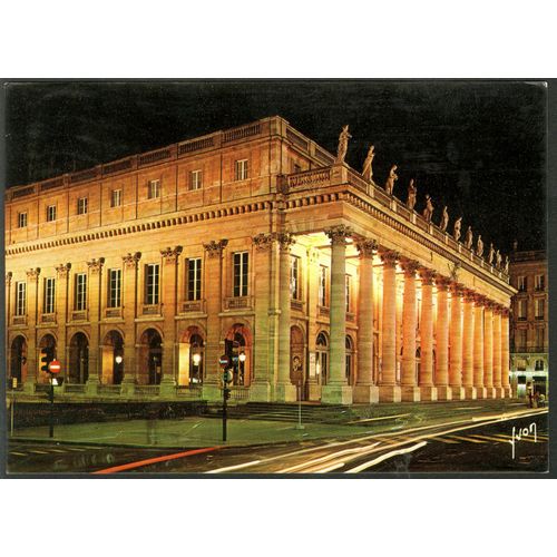 Carte Postale Couleurs Et Lumière De France, 33 Bordeaux, Gironde, Le Grand Théâtre, Place De La Comédie, Le Soir