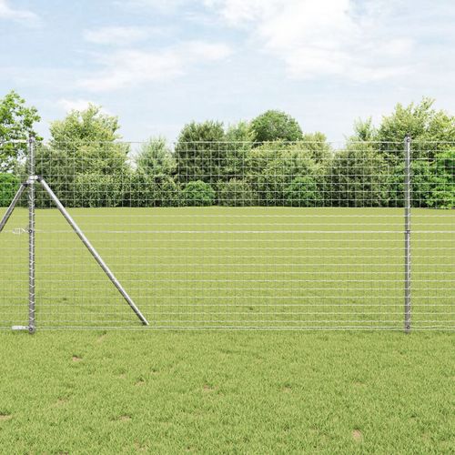 Vidaxl Clôture Euro Avec 7 Poteaux 1x10 M Acier Galvanisé