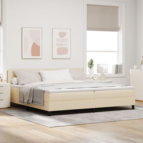 Vidaxl Lit À Ressort Avec Matelas Crème 200x200 Cm Tissu